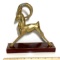 Brass Gazelle Figurine on Base by San Pacific