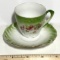 Pretty Vintage Porcelain Demitasse Teacup & Saucer
