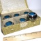 Pretty Set of 6 Cloisonné Napkin Rings with Box