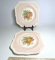 Pair of Old English Johnson Bros. Square Plates with Fruit Design Made in England