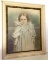 Antique Print of Child in Ornate Frame 24” x 20”