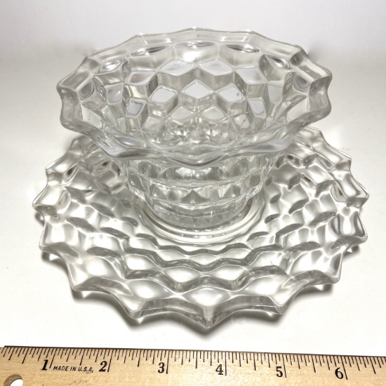 Vintage Jeanette Glass Bowl with Large Saucer