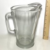 Heavy Solid Glass Vintage Pitcher