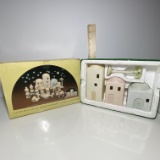 Vintage 4 pc Set of Porcelain Bisque Nativity Accessories in Original Box