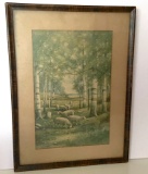 Vintage Framed Sheep Print 15-1/2” x 11-1/2”