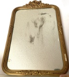 Vintage Mirror with Ornately Carved Gilt Frame 20” x 32”