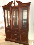 Vintage Lighted 2 pc China Cabinet