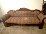 Vintage Sofa with Rolled Arms & Carvings