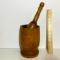 Large Wooden Mortar & Pestle Set