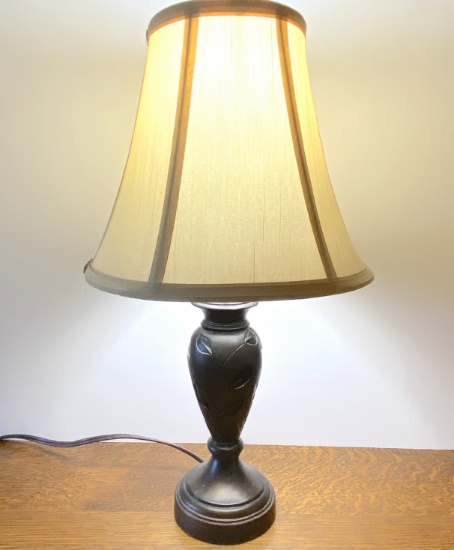 Table Lamp with Engraved Leaf Design