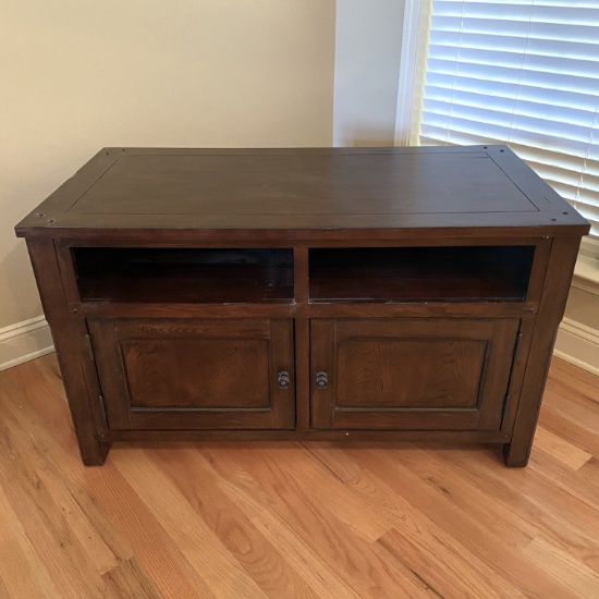 Wooden TV Stand with Lower Cabinet