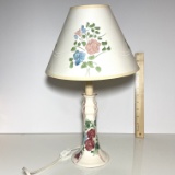 Ceramic Floral Table Lamp with Pretty Floral Shade