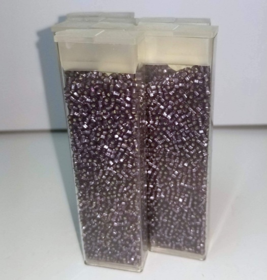 Lot of K11-071- 240 Grams of S/L Matte Satin Purple Beads