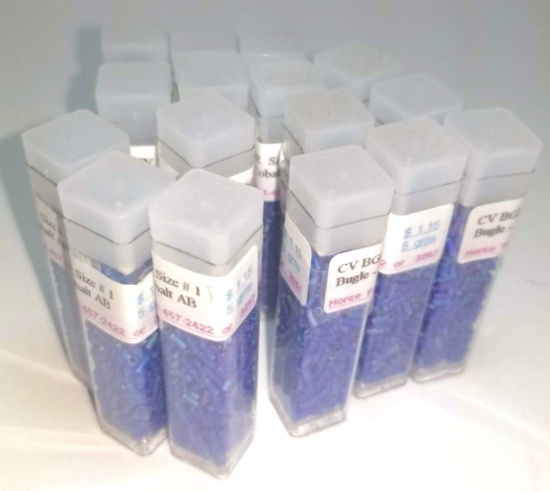 Lot of CV Bgl -1-151-FR - #1 Matte Transparent Cobalt AB Beads