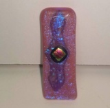 Hand Crafted Rectangular Pink & Purple Ornament For Necklace, Pin or Misc Jewelry Making
