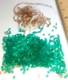 Mixed Lot of 3mm Crystal Fire Polished Beads - Green and Amber