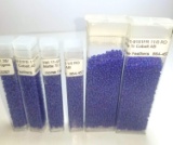 6 Vials of Matte Transparent Cobalt AB Beads Hel 11-9151 FR 11/0 Round