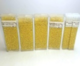 6 Vials of Rainbow Silver Lined Yellow Beads   HBS  11- Round Matsumoto 11-636