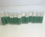 11 Vials of Silver Lined Emerald   CV 15-17 15/0 Round