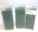 3 Vials of Turquoise Matte Blue Green Beads   F&L F-647 8 Hex