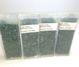 4 Vials of Turquoise Matte Blue Green Beads -  F&L F-647 8 Hex