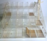 Clear Lucite Tiered Display Rack with 24 Individual Compartments