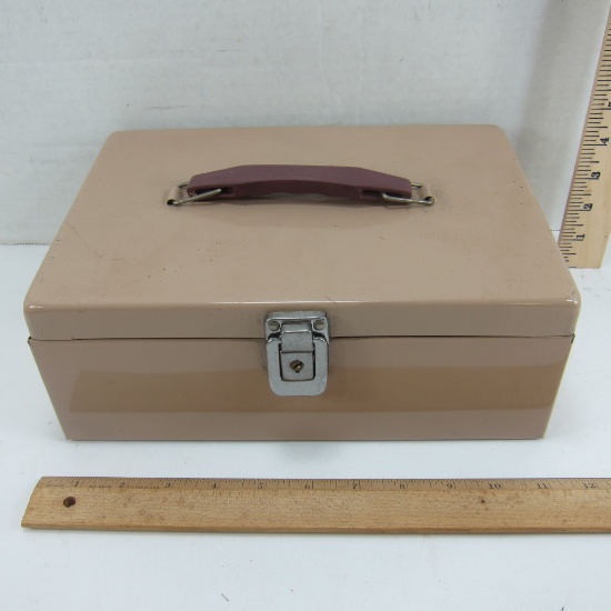 Cash Money Box with Latch & Carry Handle