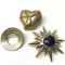 Lot of 3 Gold Tone Brooches