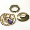 Lot of 3 Gold Tone Brooches