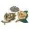 Lot of Gold And Silver Tone Brooches