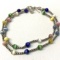 Sterling Silver & Multi-colored Bead Necklace