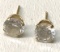 14K Gold Pierced Earrings with Clear Stones