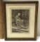 Vintage Etching In Frame “Checkerboard Square” Artist Signed J Jefferson Morgan