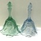 Pair of Pretty Glass Bells with Ruffled Bottoms