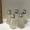 Lot of 5 Glass Salt and Pepper Shakers with Sterling Silver Tops
