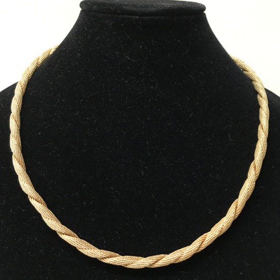 Vintage Gold Tone Thick Rope Necklace