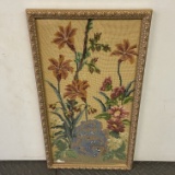 Needle Point Lily Art in Frame
