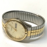 Bulova Gold and Silver Tone Stainless Steel Mens Watch