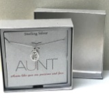 Sterling Silver “Aunt” Necklace in Original Box