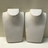 Pair of White Jewelry Displays