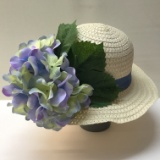 1980’s Hydrangea Decorated Straw Hat