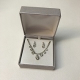 Rhinestone Necklace with Earrings - New in Original Box