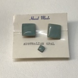 Handmade Australian Opal Cufflinks and Tie Tack Pin