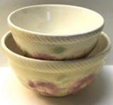 Pair of Vintage Embossed Pottery Bowls U.S.A.