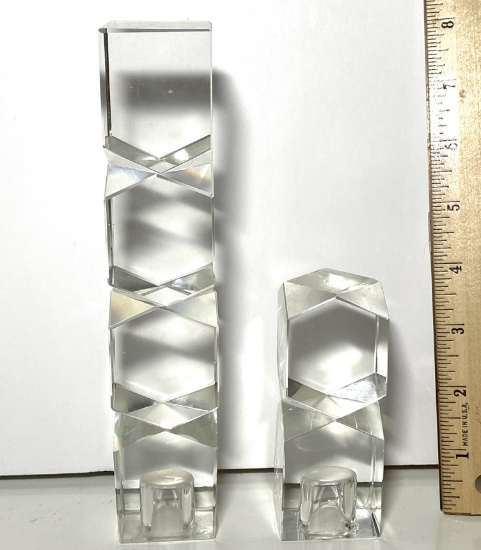 Signed “Shannon” Crystal Candlesticks