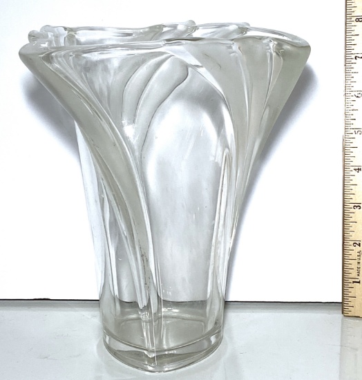 Heavy Swirled Glass Vase