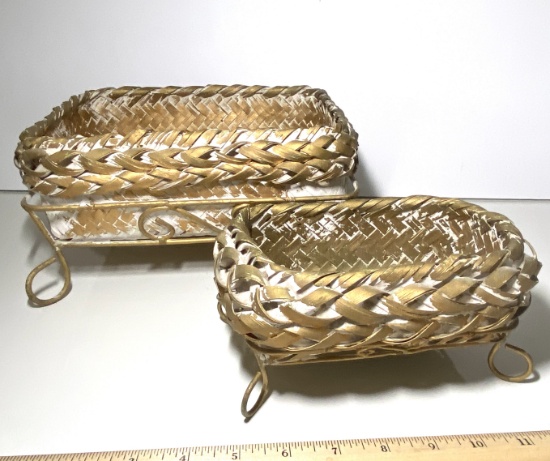 Pair of Decorative Footed Baskets