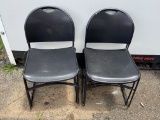 Lot of 4 Heavy Plastic Black Chairs