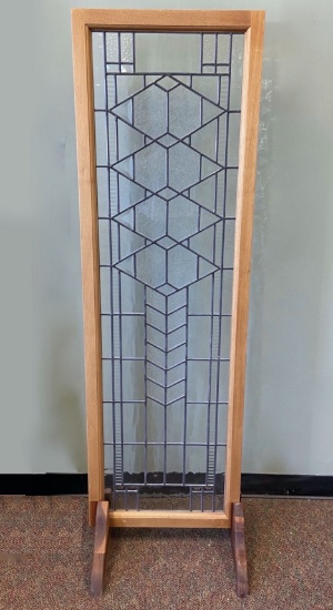 Hand Crafted Arts & Crafts Mission Style Decorative Divider with Mahogany Frame & Display Stands