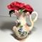 Porcelain Swan with Red Roses Figurine